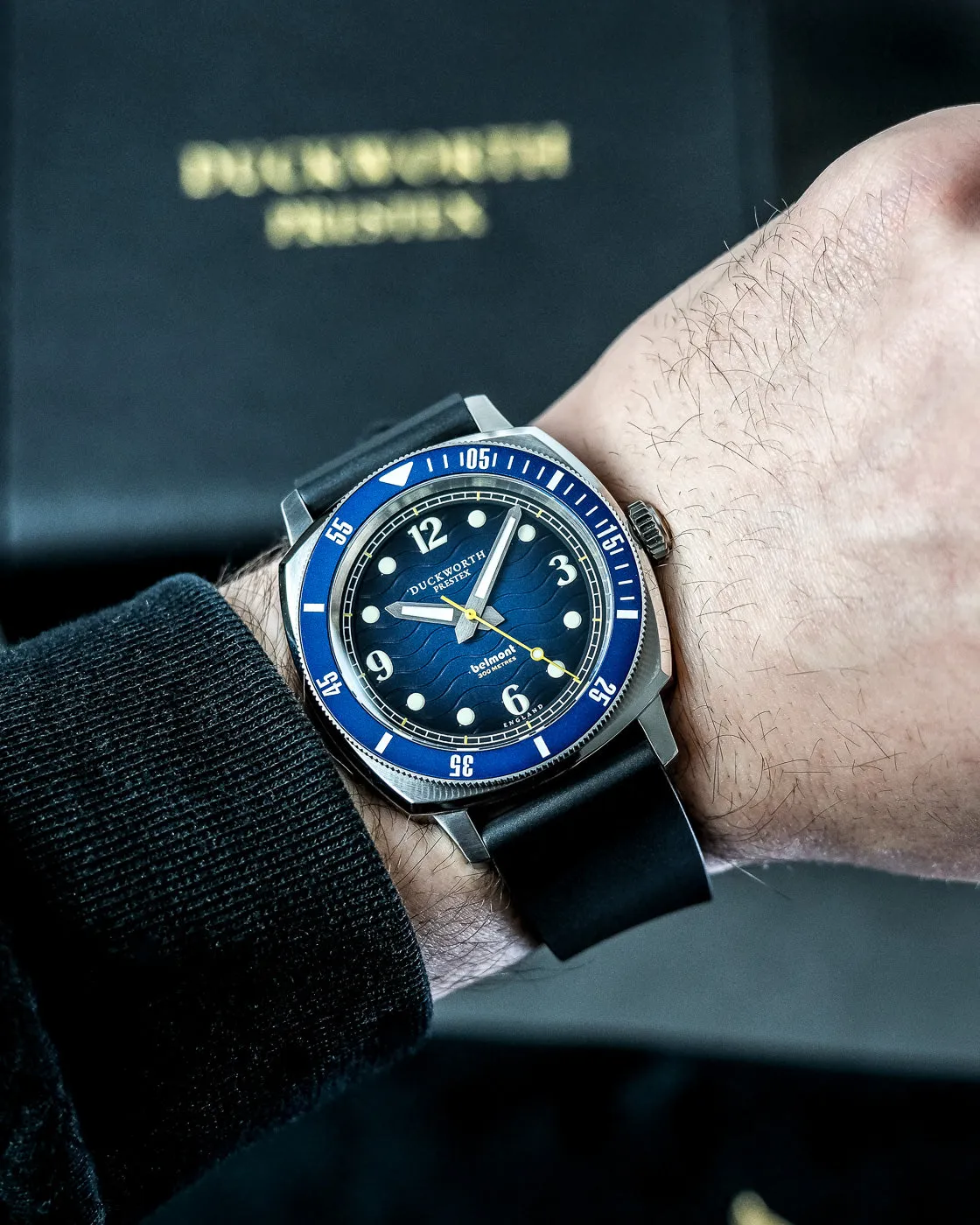 Duckworth Prestex Uhren Duckworth Prestex Belmont Taucheruhr Blau Schwarz Gummiarmband