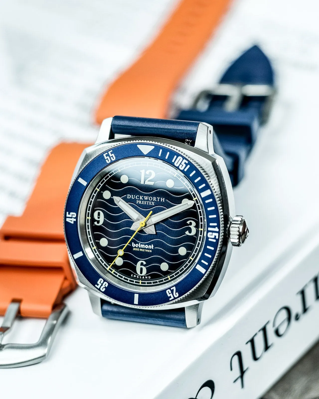 Duckworth Prestex Uhren Duckworth Prestex Belmont Taucheruhr Blau Blaues Gummiarmband