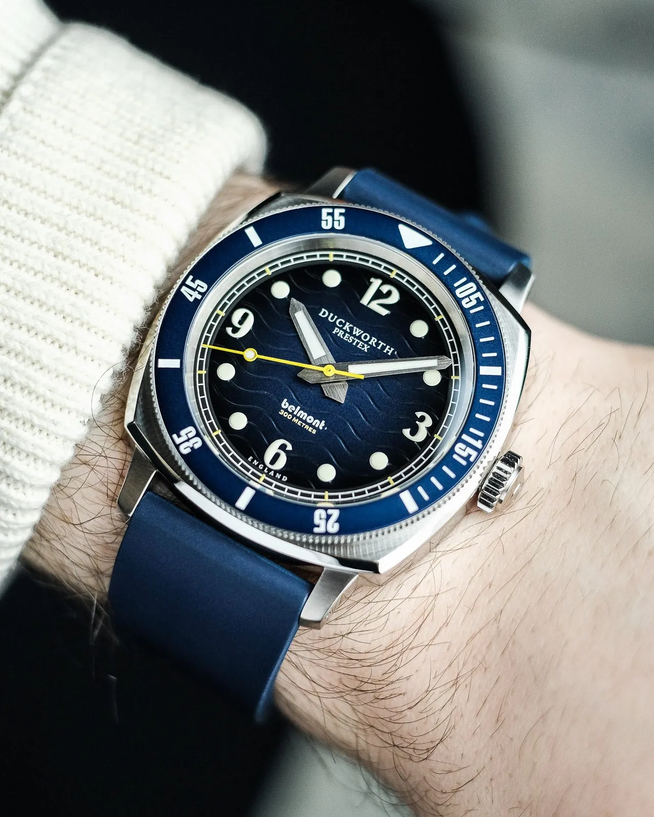 Duckworth Prestex Uhren Duckworth Prestex Belmont Taucheruhr Blau Blaues Gummiarmband