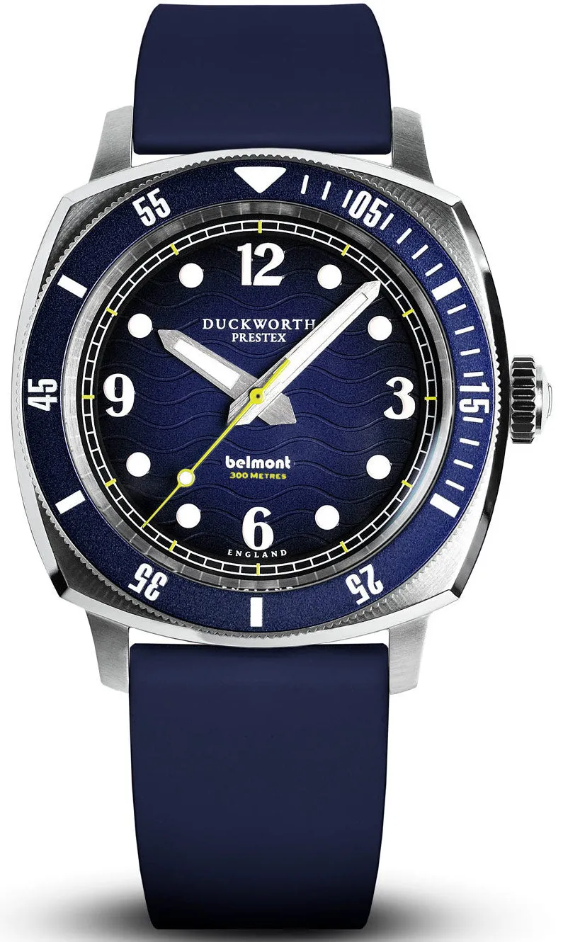 Duckworth Prestex Uhren Duckworth Prestex Belmont Taucheruhr Blau Blaues Gummiarmband