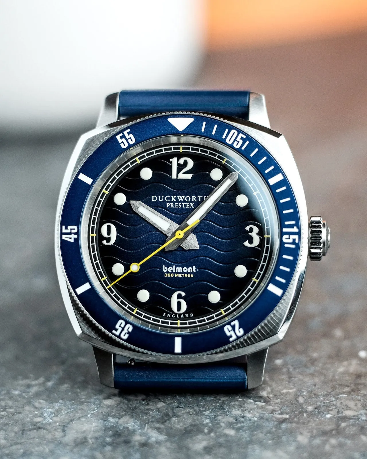 Duckworth Prestex Uhren Duckworth Prestex Belmont Taucheruhr Blau Blaues Gummiarmband