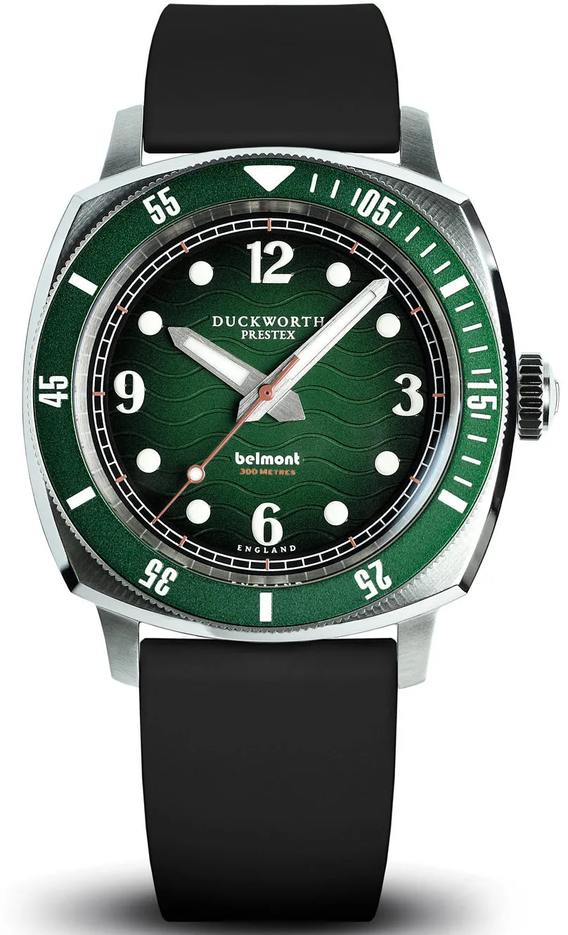 Duckworth Prestex Uhren Duckworth Prestex Belmont Taucheruhr Grün Schwarz Gummiarmband