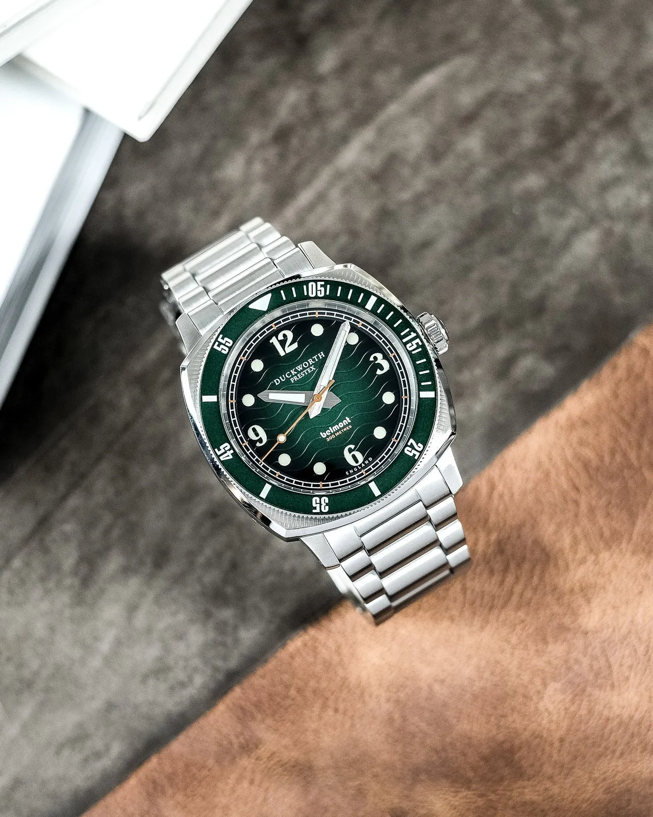 Duckworth Prestex Uhren Duckworth Prestex Belmont Taucheruhr mit grünem Armband