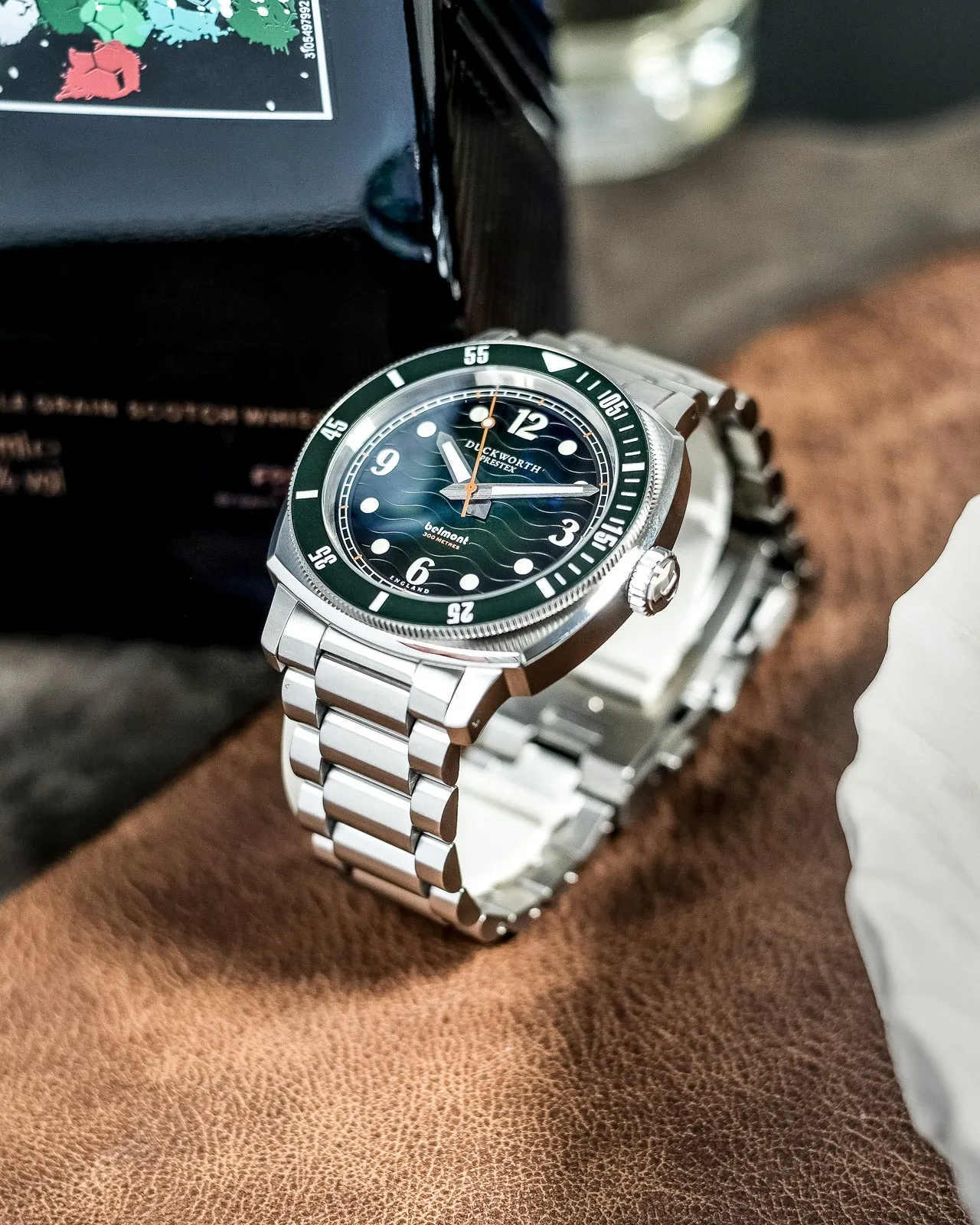 Duckworth Prestex Uhren Duckworth Prestex Belmont Taucheruhr mit grünem Armband