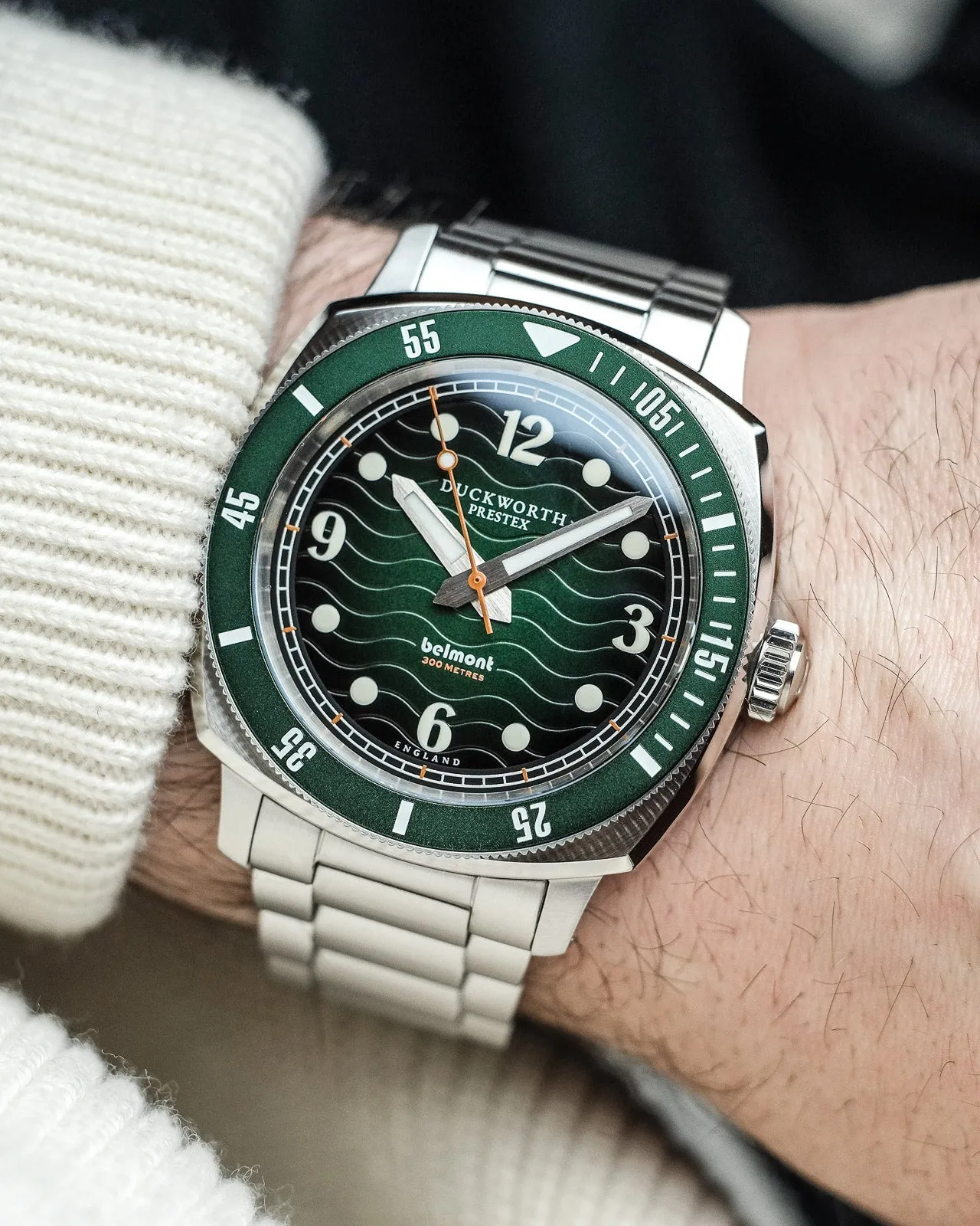 Duckworth Prestex Uhren Duckworth Prestex Belmont Taucheruhr mit grünem Armband