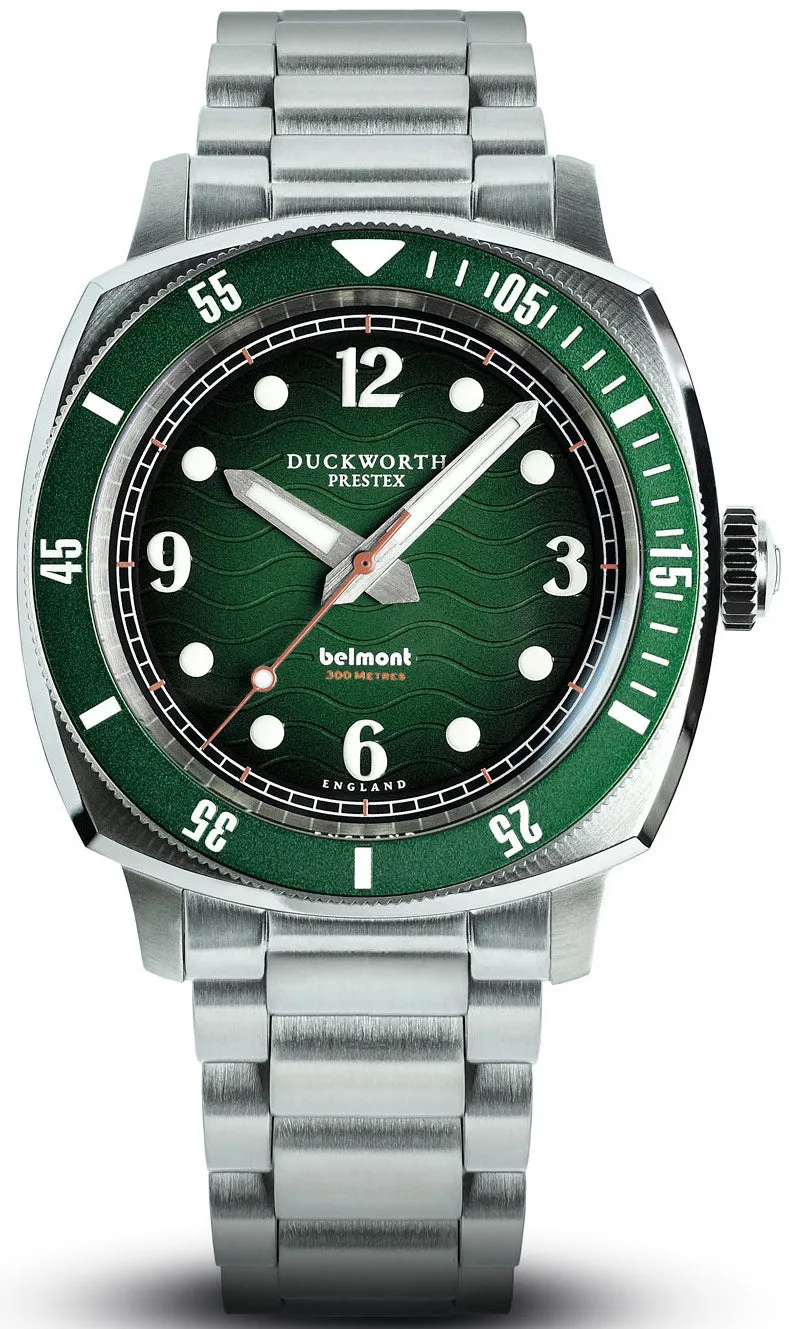 Duckworth Prestex Uhren Duckworth Prestex Belmont Taucheruhr mit grünem Armband