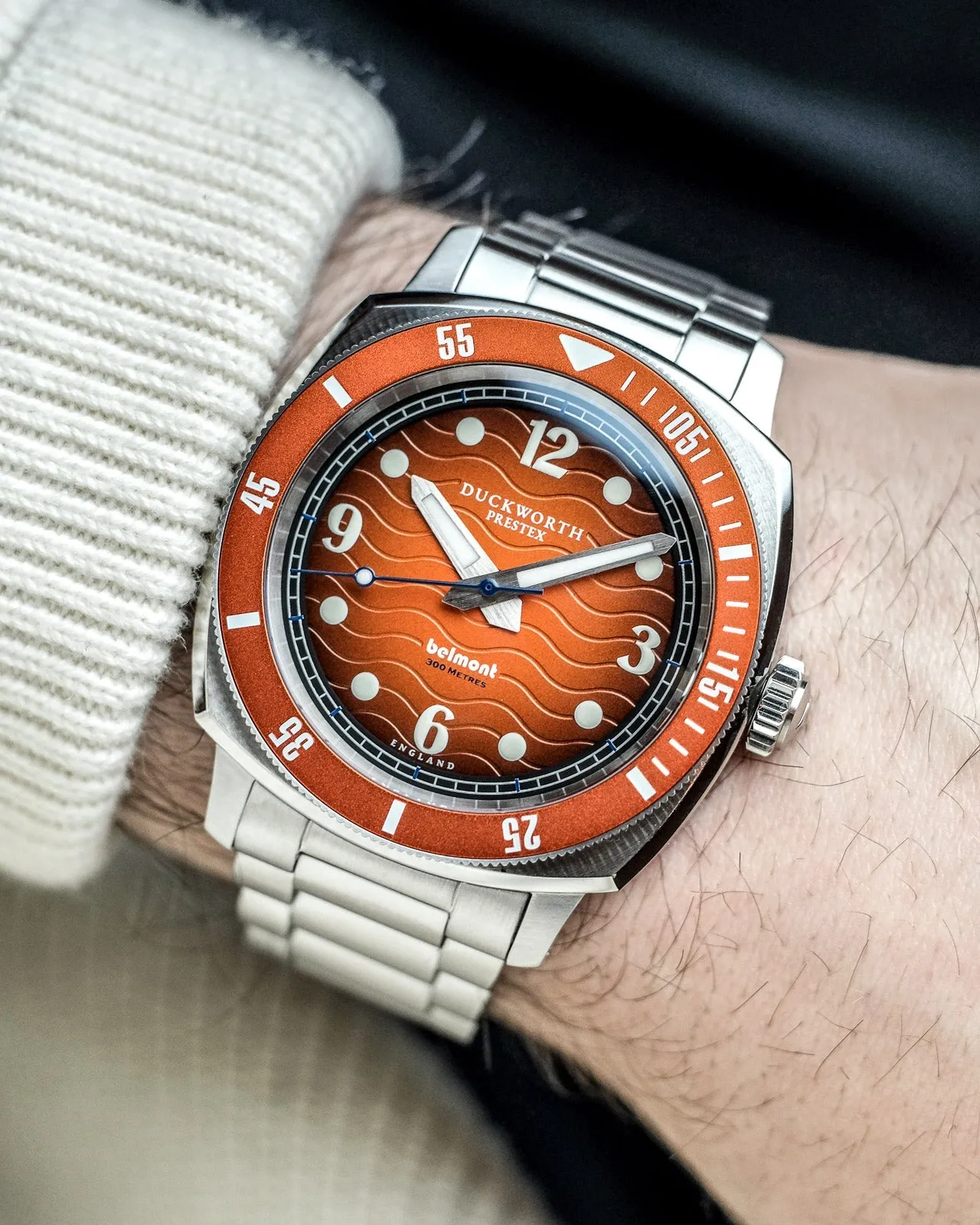 Duckworth Prestex Uhren Duckworth Prestex Belmont Taucheruhr mit orangefarbenem Armband