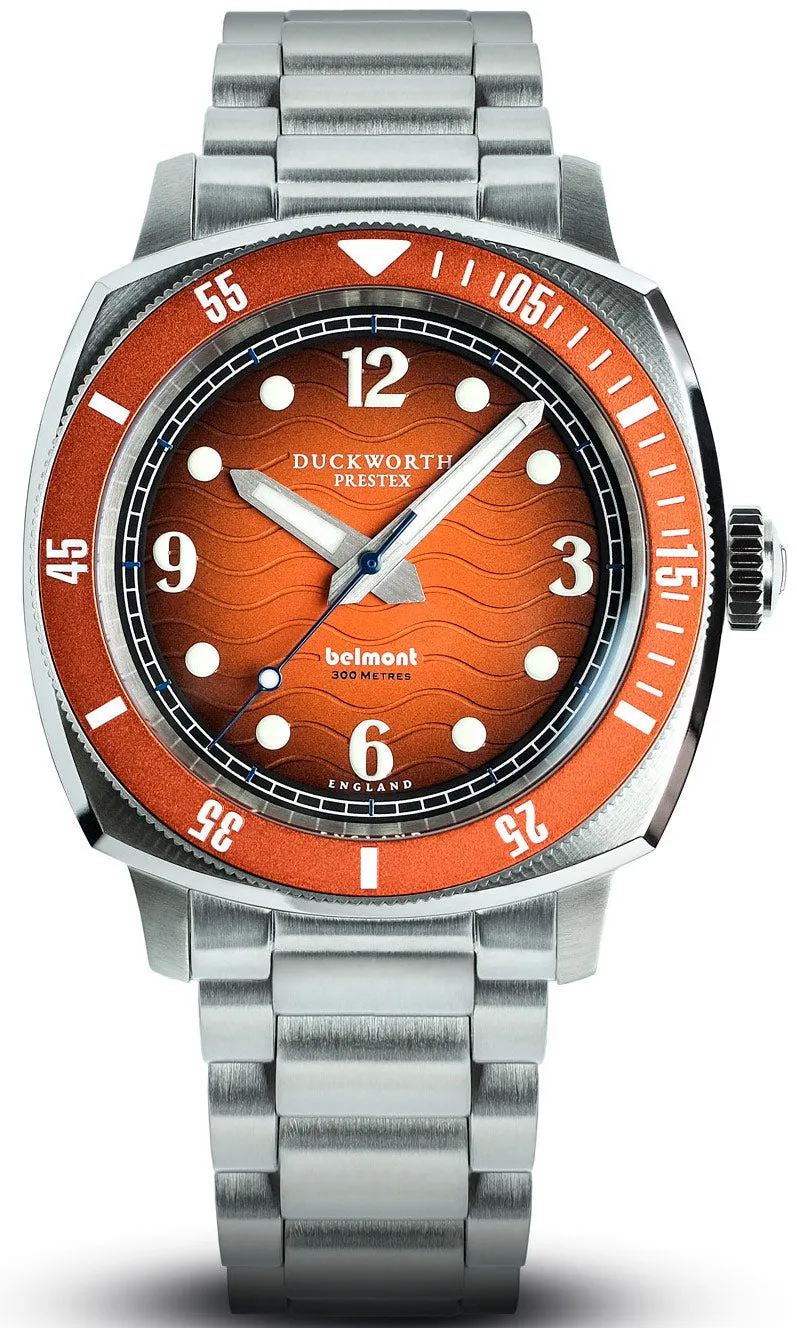 Duckworth Prestex Uhren Duckworth Prestex Belmont Taucheruhr mit orangefarbenem Armband