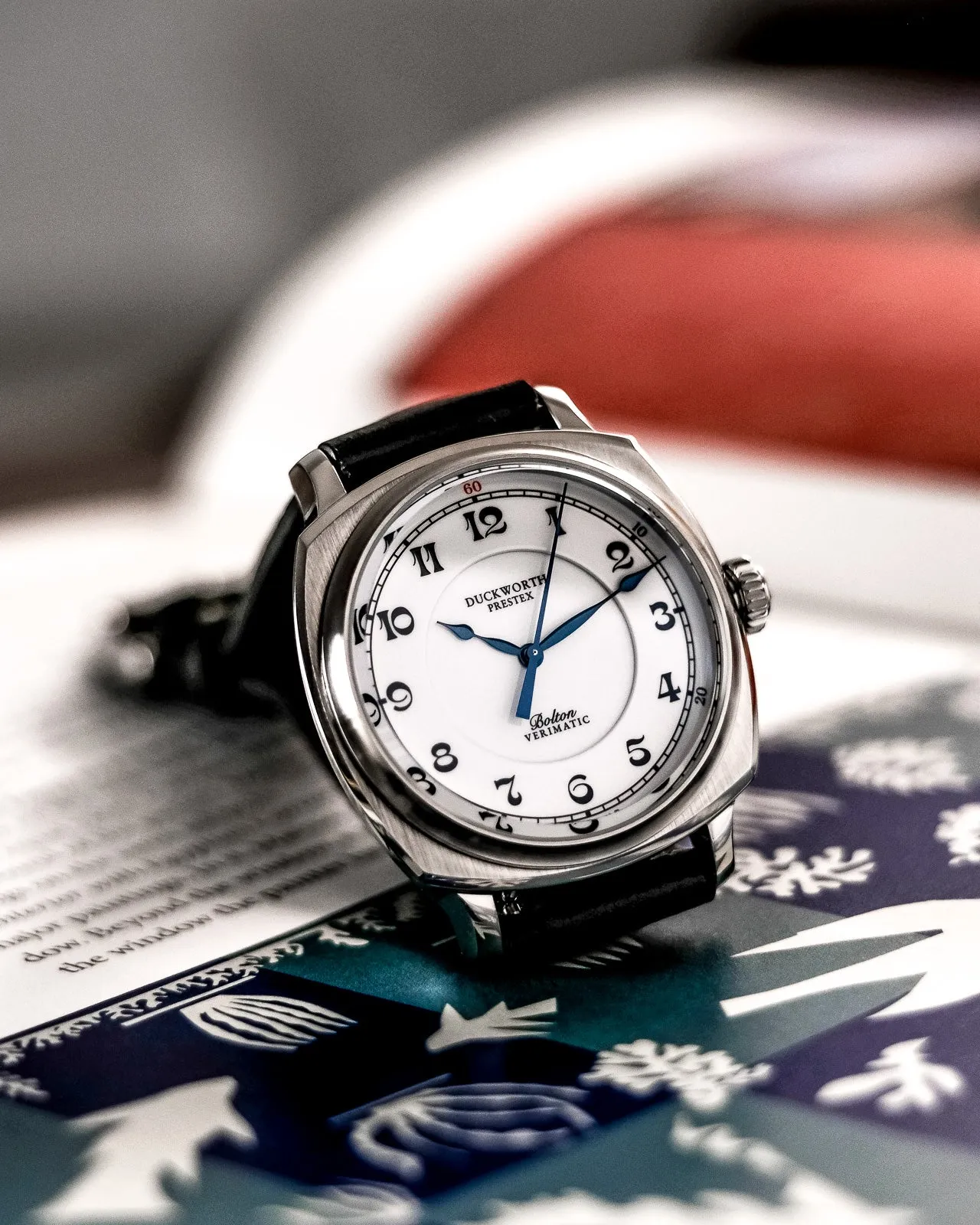 Duckworth Prestex Uhren Duckworth Prestex Bolton Verimatic Weiß Schwarz Leder Armbanduhr