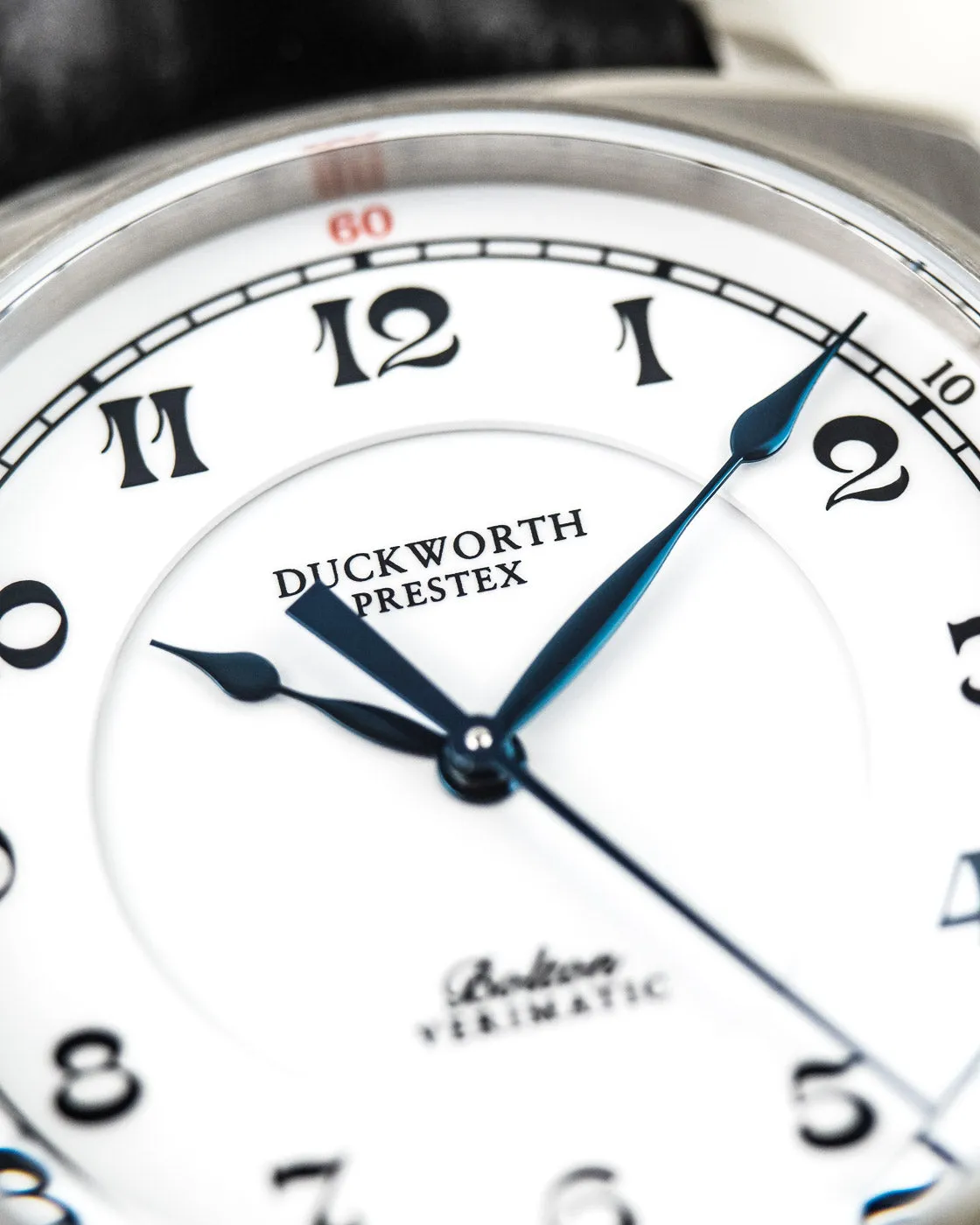 Duckworth Prestex Uhren Duckworth Prestex Bolton Verimatic Weiß Schwarz Leder Armbanduhr