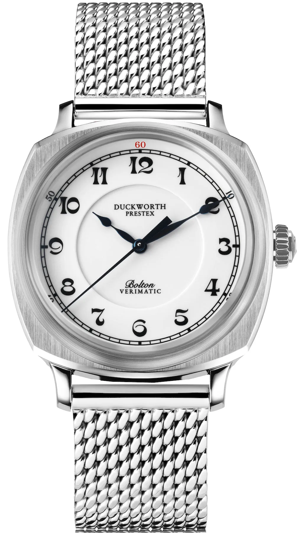 Duckworth Prestex Uhren Duckworth Prestex Bolton Verimatic Armbanduhr mit weißem Mesh-Armband
