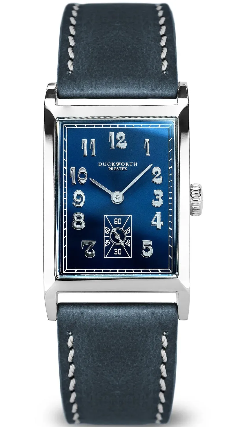 Duckworth Prestex Uhren Duckworth Prestex Centenary Blau Blaue Lederuhr