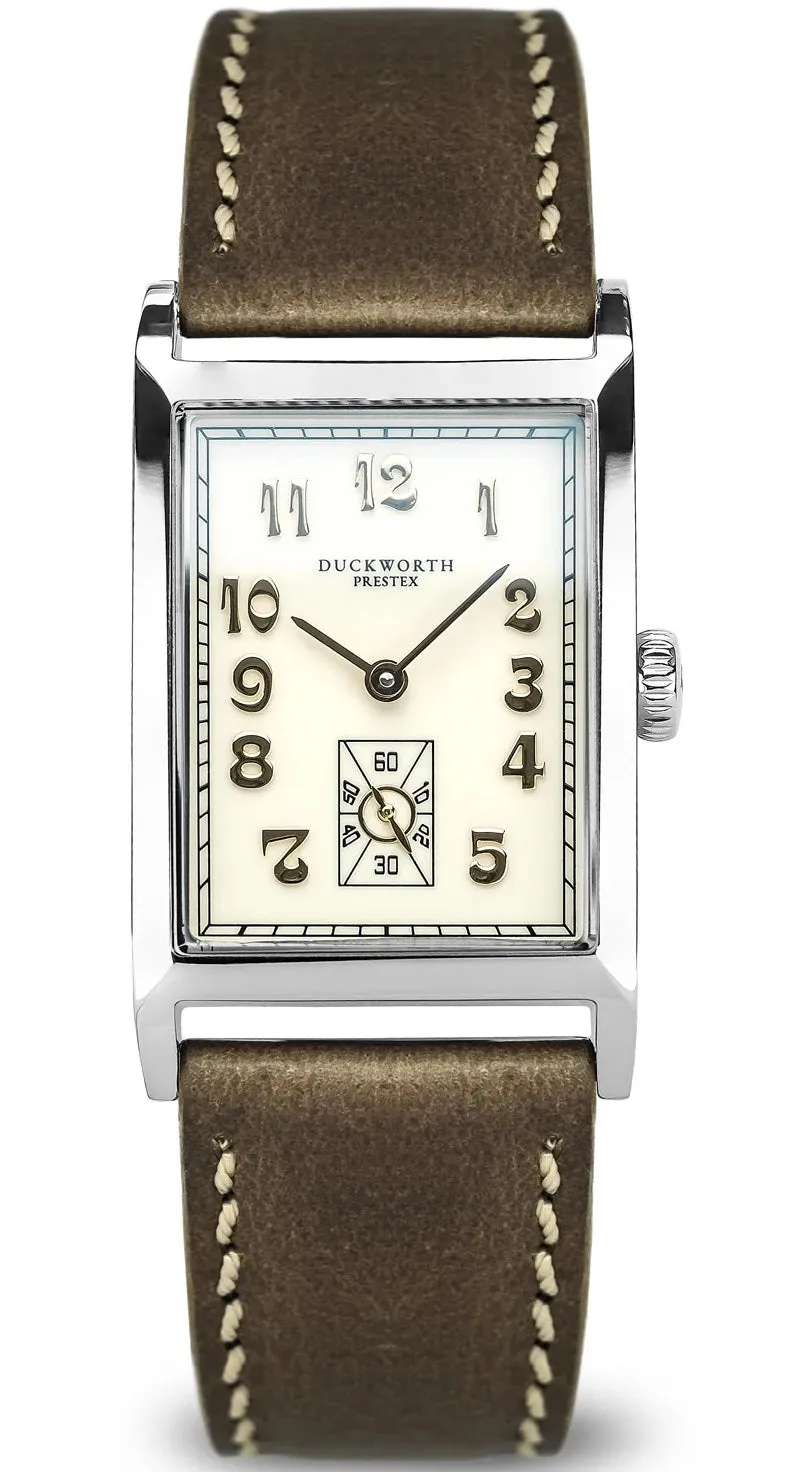 Duckworth Prestex Uhren Duckworth Prestex Centenary Cream Braun Lederuhr