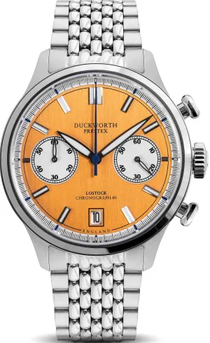Duckworth Prestex Uhren Duckworth Prestex Lostock Orange 40mm Quarz Chronograph Armbanduhr