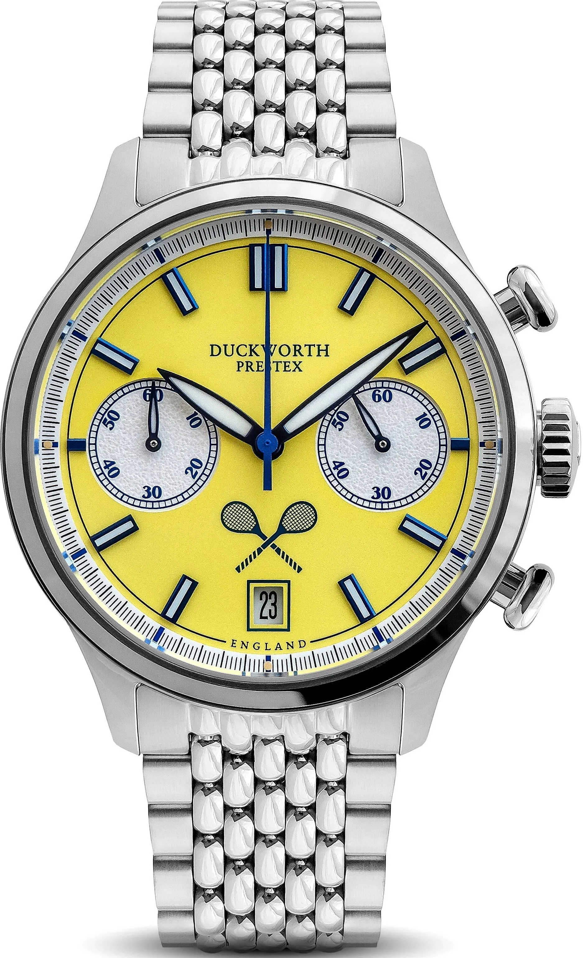 Duckworth Prestex Uhren Duckworth Prestex Lostock Gelb 40mm Quarz Chronograph Armbanduhr