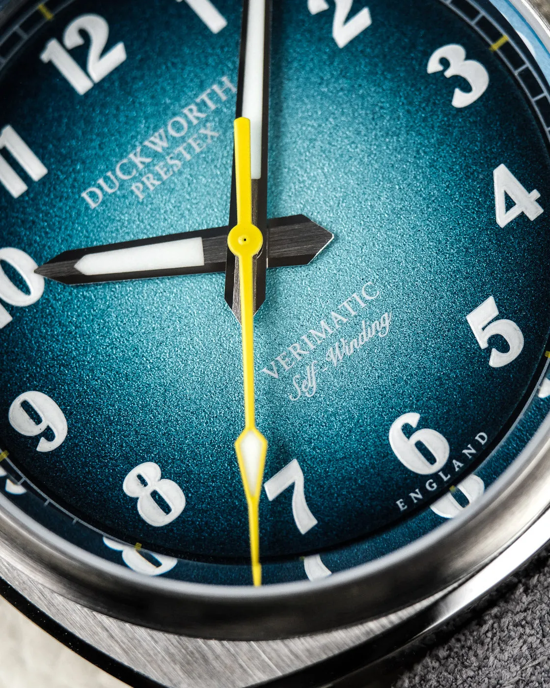 Duckworth Prestex Uhren Duckworth Prestex Verimatic Blauer Rauch Blauer Wildleder Armbanduhr