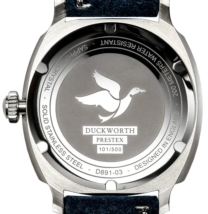 Duckworth Prestex Uhren Duckworth Prestex Verimatic Blauer Rauch Blauer Wildleder Armbanduhr