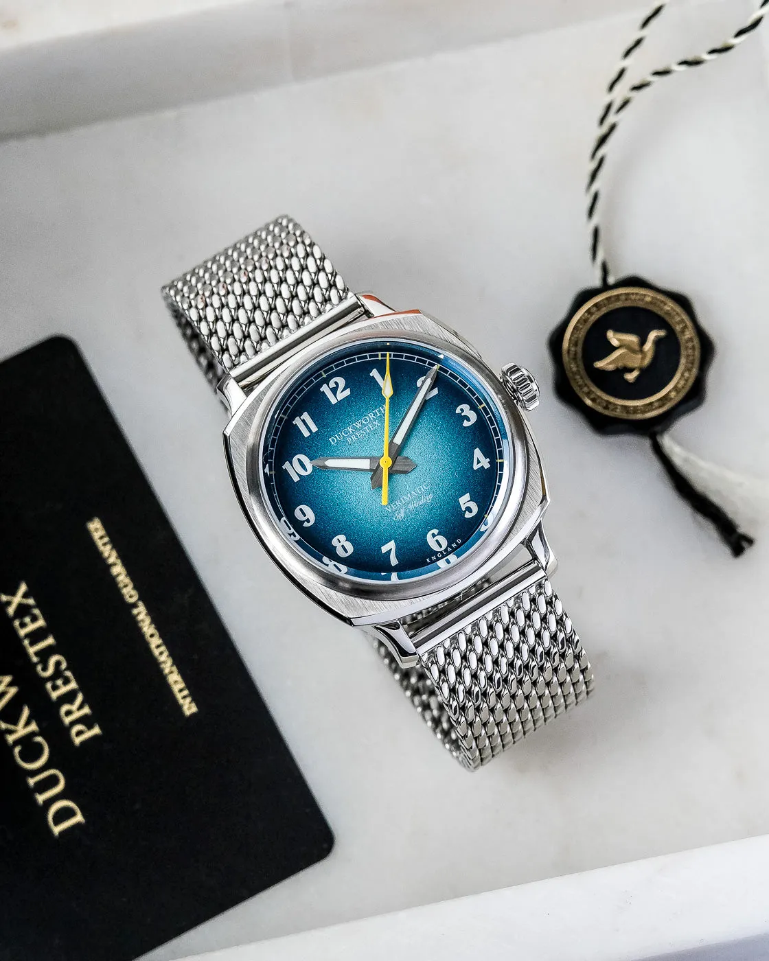 Duckworth Prestex Uhren Duckworth Prestex Verimatic Blauer Rauch Mesh-Armbanduhr