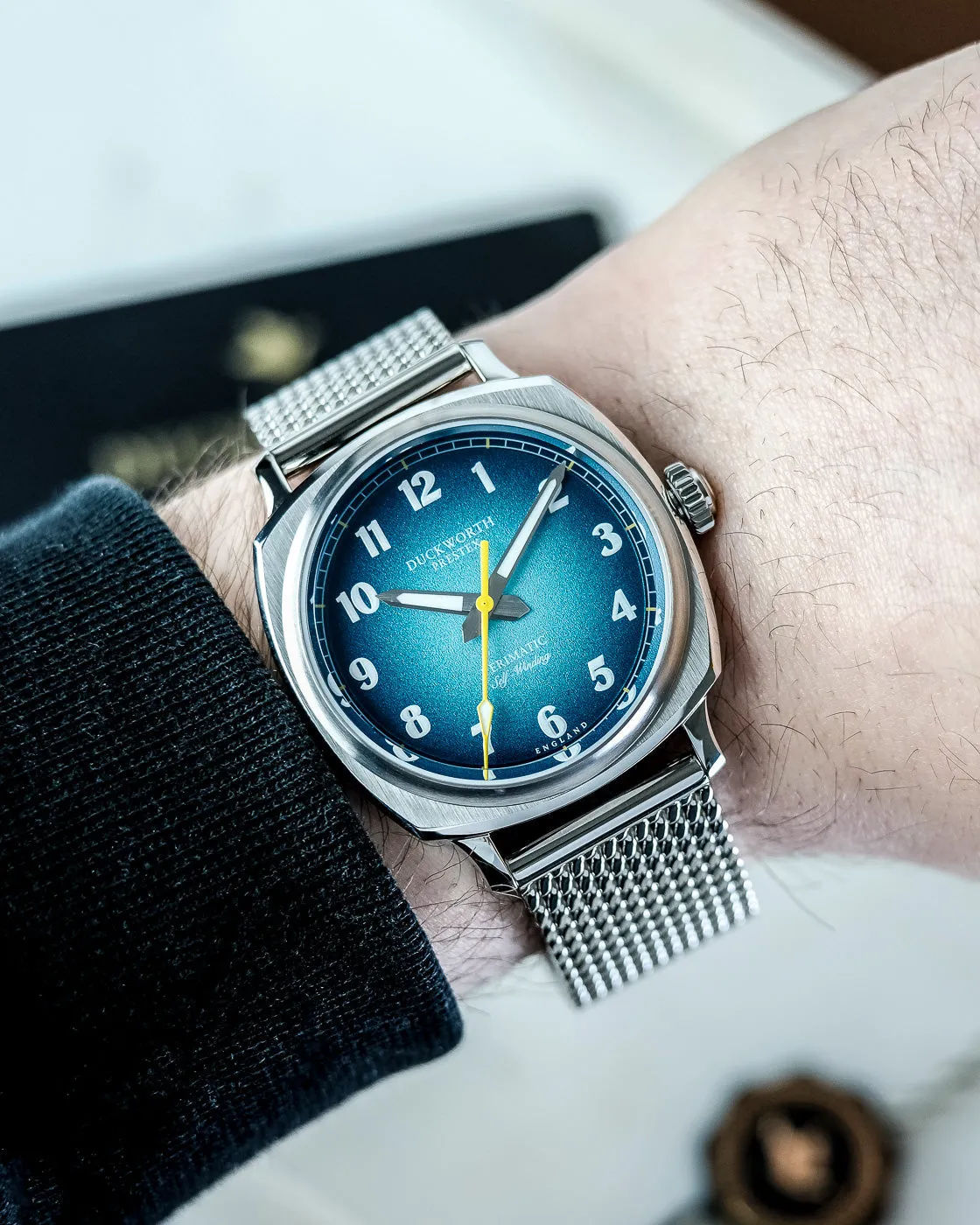 Duckworth Prestex Uhren Duckworth Prestex Verimatic Blauer Rauch Mesh-Armbanduhr