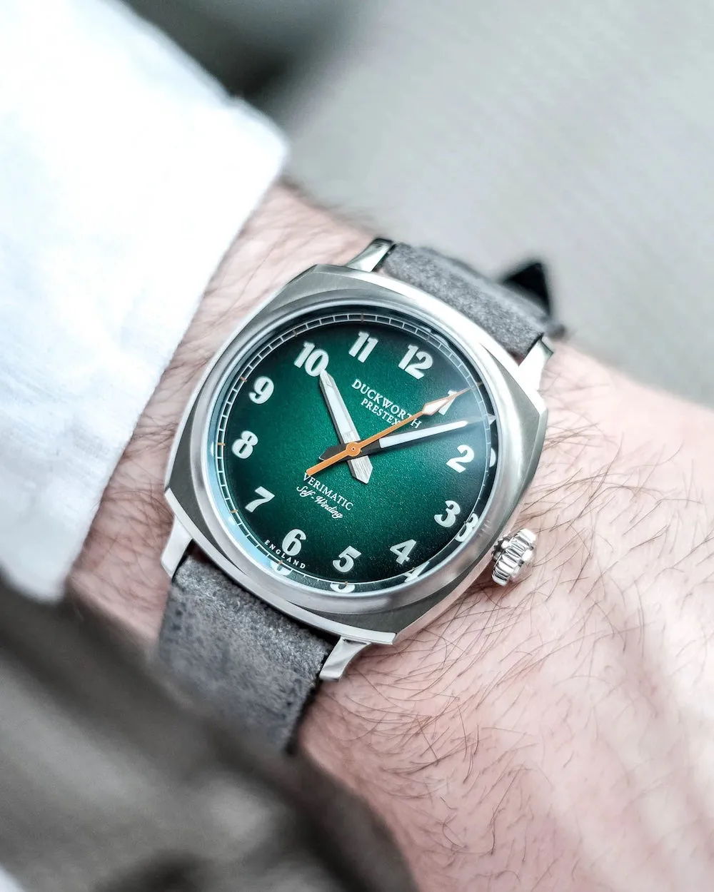 Duckworth Prestex Uhren Duckworth Prestex Verimatic Grün Rauchgrau Wildleder Armbanduhr