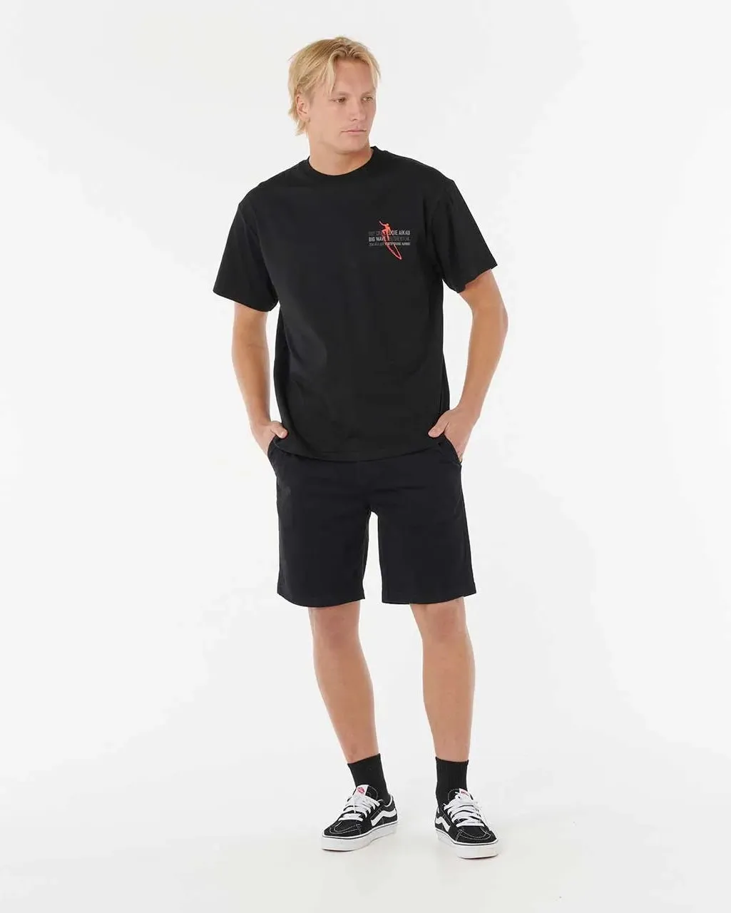 Eddie Would Go Retro T-Shirt in Schwarz