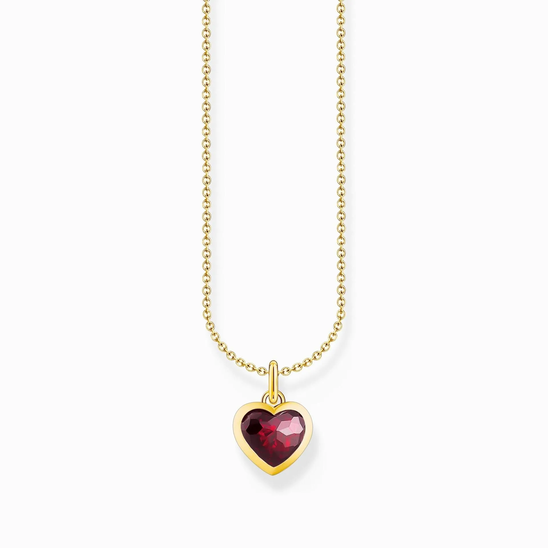 Essentials Sterling Silber Vergoldet Rot Zirkonia Herz Halskette KE2268-414-10-L45V Thomas Sabo Halsketten