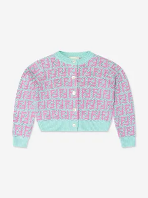 Fendi Girls Häkelgestricktes Cardigan in Mehrfarben