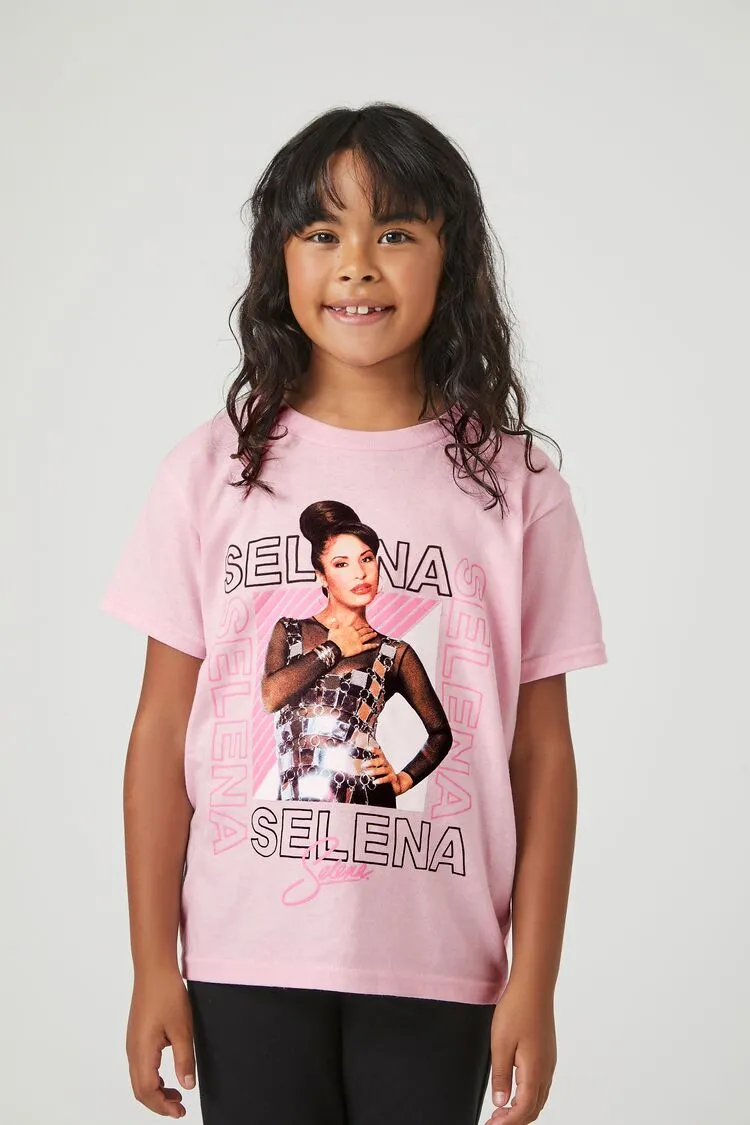 Forever 21 Girls Selena Grafik-T-Shirt (Kinder) Rosa/Mehrfarbig Forever 21