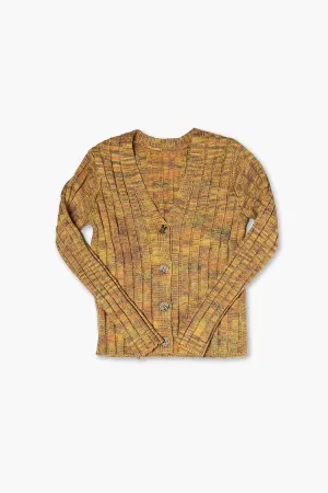 Forever 21 Gestrickte Mädchen Melange Cardigan Pullover (Kinder) Orange/Mehrfarbig Forever 21