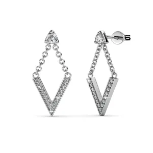 Francesca Ohrringe aus 18-karätigem Weißgold mit Swarovski-Kristallen