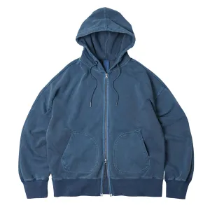 Frizmworks OG Pigmentgefärbte Kapuzenjacke mit Reißverschluss Blau