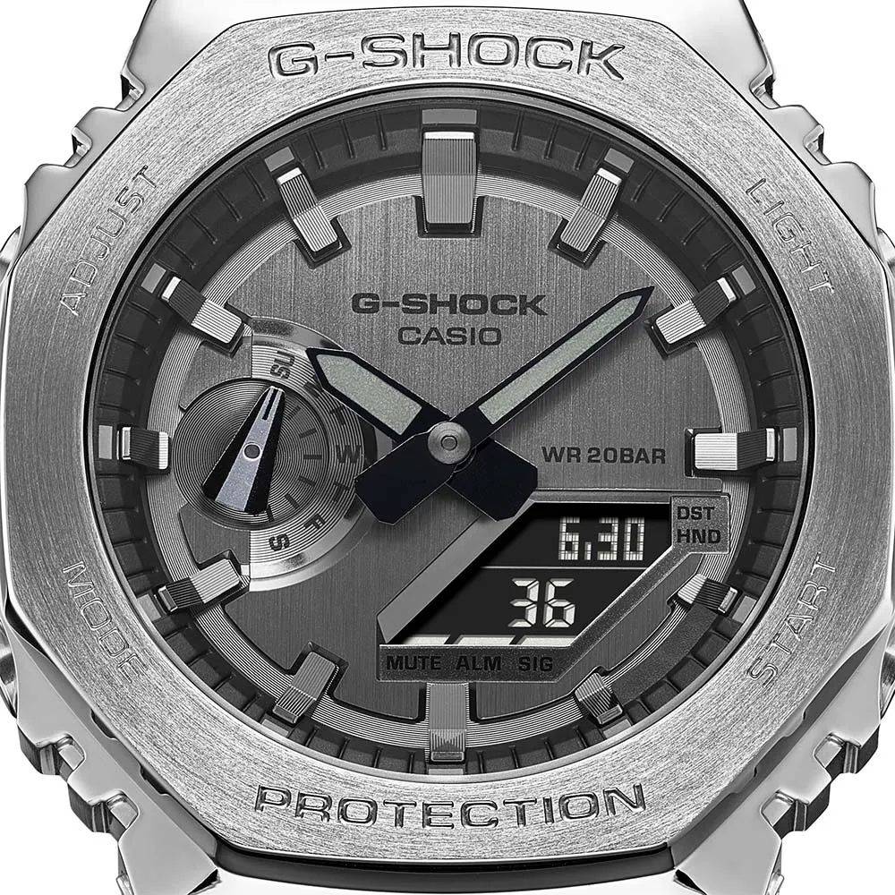 G-Shock Herrenuhren G-Shock GM2100-1A Metallgehäuse Silber 'CasiOak'