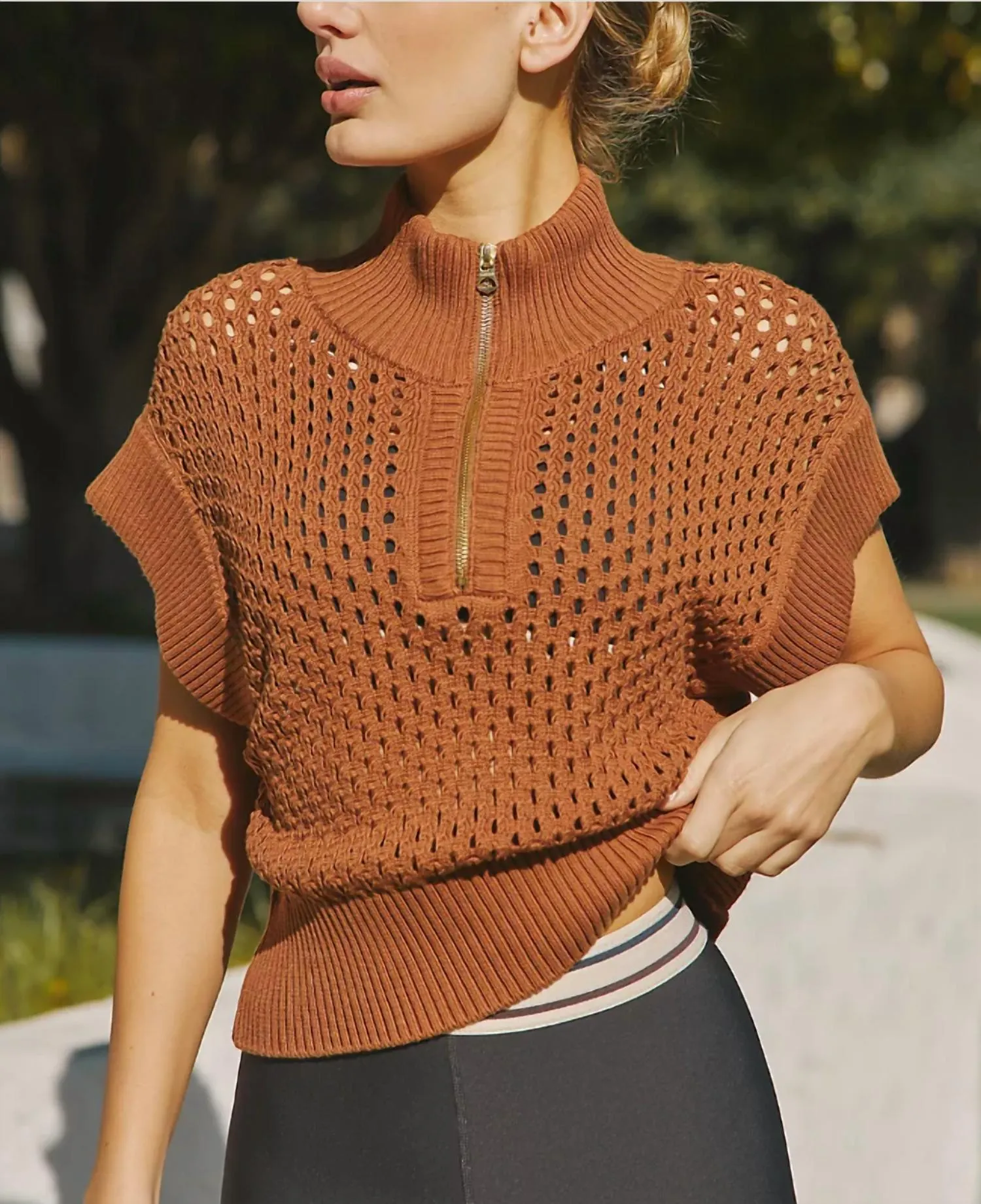 Gaines Halbzip-Pullover in Rohleder