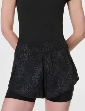 Get Set 2-in-1 Multi-Train Shorts - Grau Hybrid Leopardenmuster