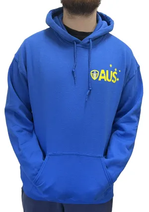Gildan Erwachsenen Leeds Supporter Hoodie Blau <BR> LEE124AB