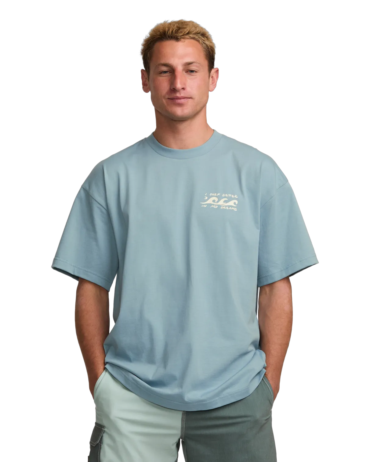 Ich surfe besser in meinen Träumen T-Shirt in gewaschenem Blau