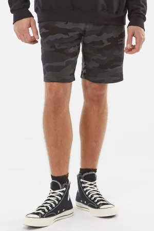 Independent Trading Company Herren Fleece Shorts mit Taschen - Schwarz Camo
