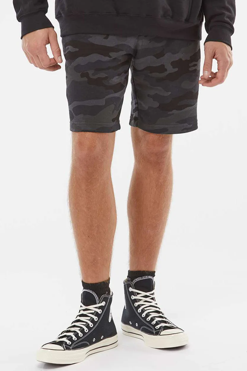Independent Trading Company Herren Fleece Shorts mit Taschen - Schwarz Camo
