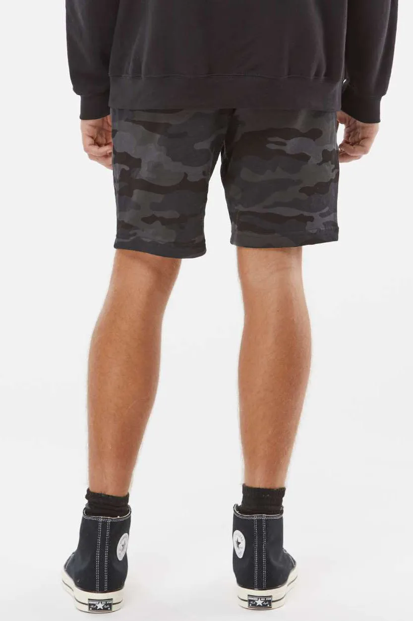 Independent Trading Company Herren Fleece Shorts mit Taschen - Schwarz Camo