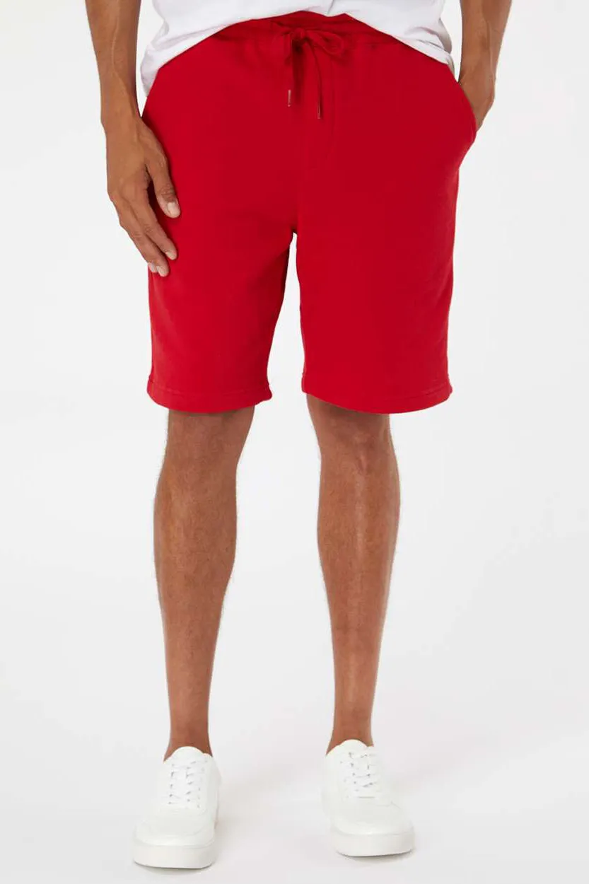 Independent Trading Company Herren Fleece Shorts mit Taschen - Rot