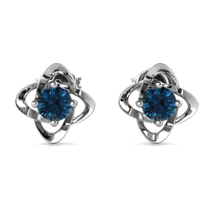 Infinity Dezember Geburtsstein Ohrringe aus Blauem Topas 18k Weißgold beschichtetes Silber Geburtsstein Ohrringe mit Swarovski Kristall