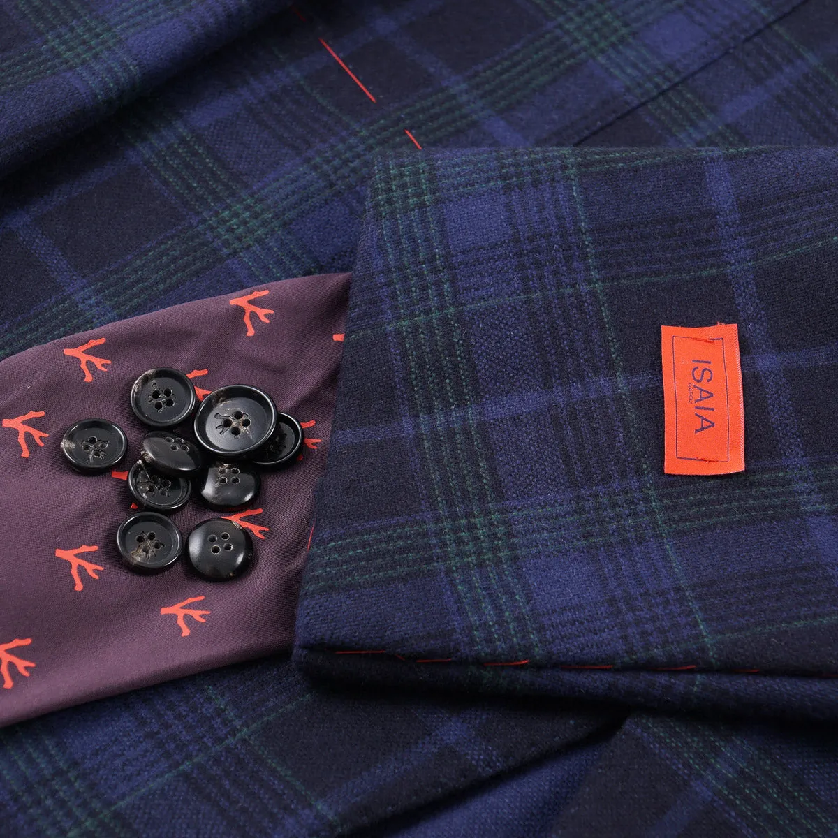 Isaia Flanell Wolle-Kaschmir Sportmantel Bekleidung_Isaia