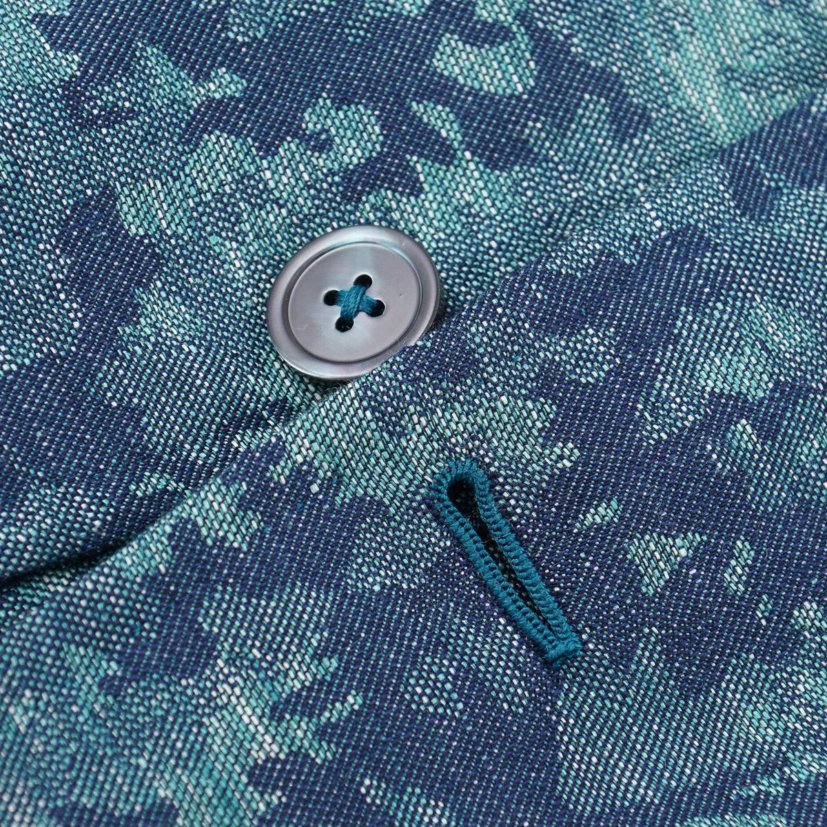 Isaia Gemusterter Woll-Leinen Sportmantel Kleidung_Isaia