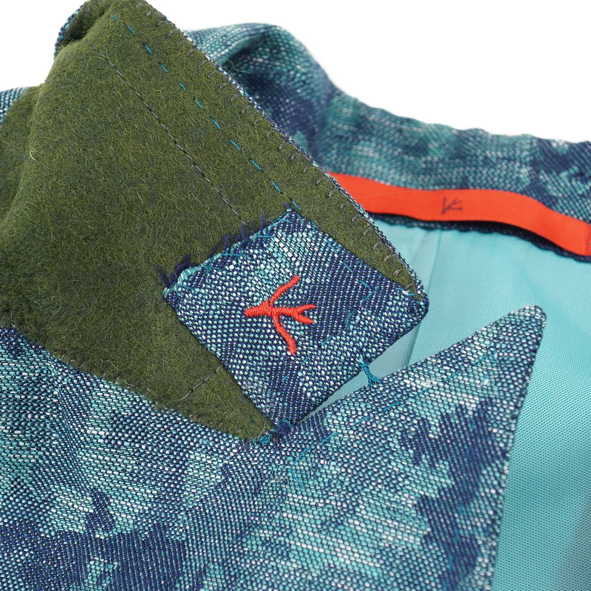 Isaia Gemusterter Woll-Leinen Sportmantel Kleidung_Isaia