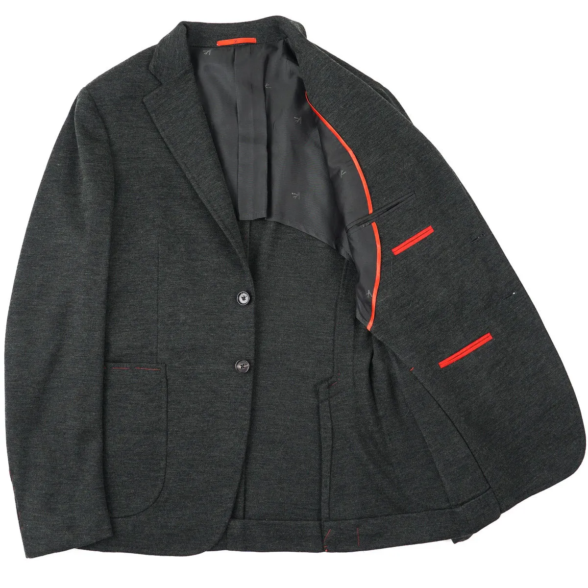 Isaia Pique Jersey Woll Sportmantel Kleidung_Isaia