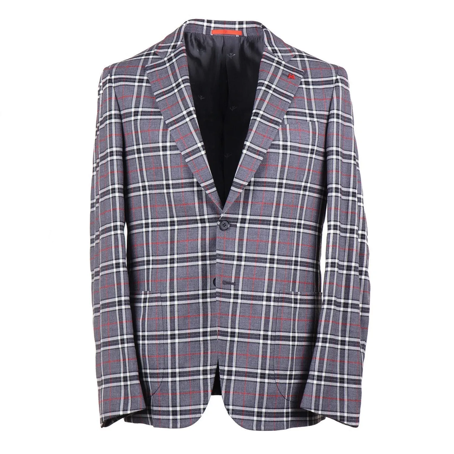 Isaia Slim-Fit Karo-Woll-Sportmantel Kleidung_Isaia