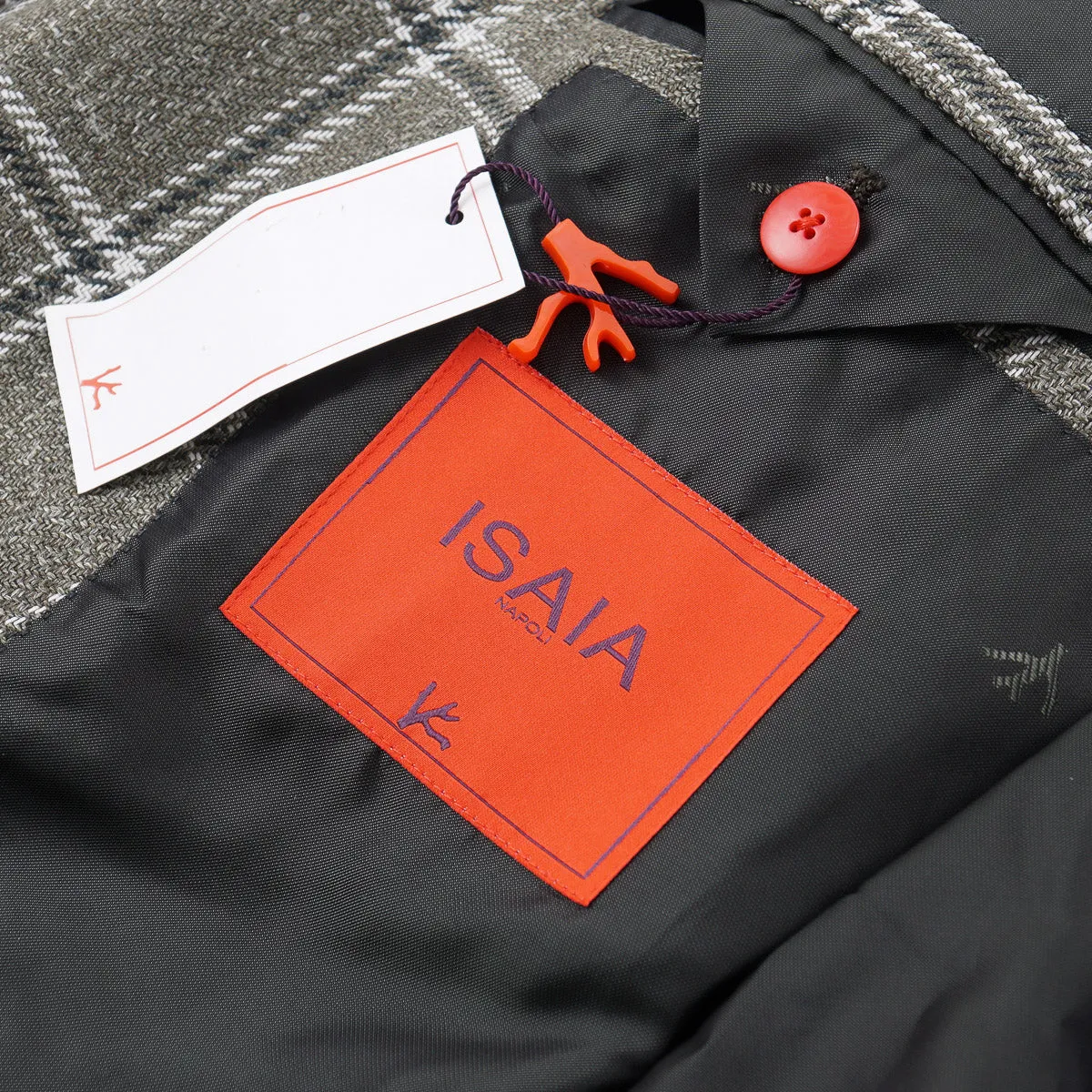 Isaia Woll-Leinen-Seide Sportmantel Bekleidung_Isaia