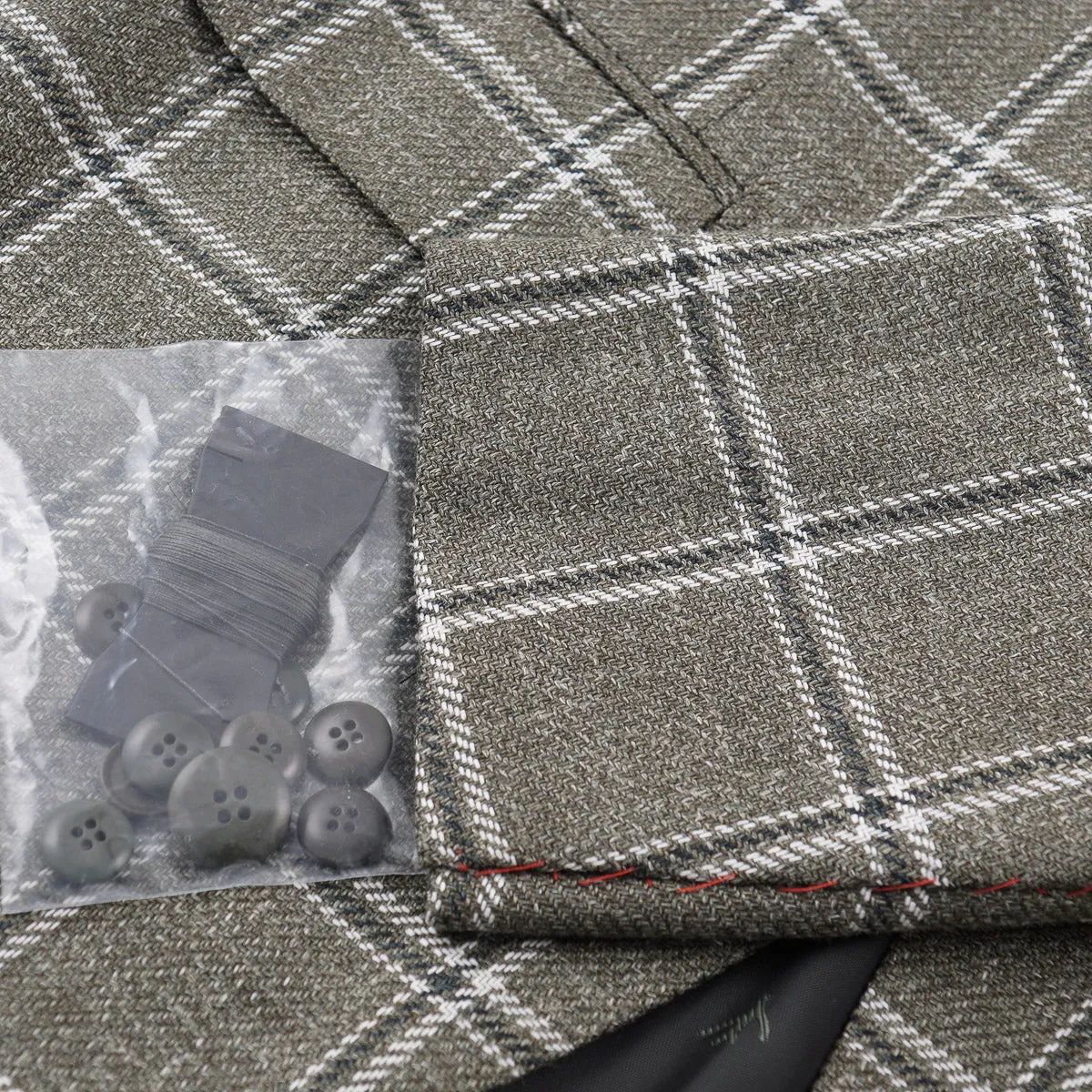 Isaia Woll-Leinen-Seide Sportmantel Bekleidung_Isaia