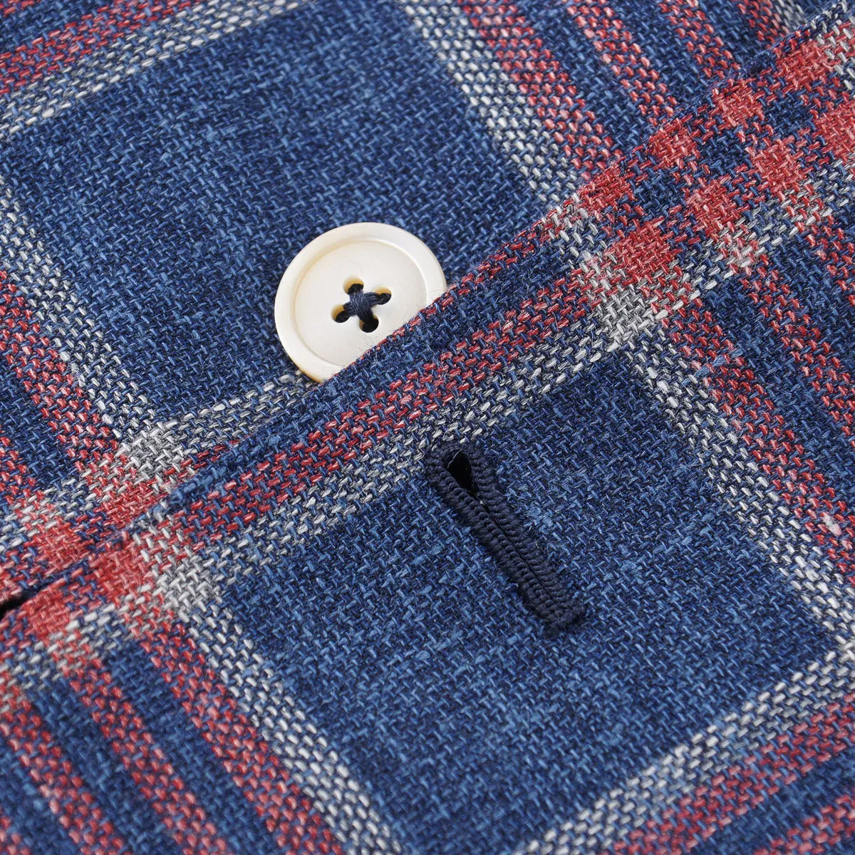 Isaia Woven Woll-Seide-Leinen Sportmantel Kleidung_Isaia