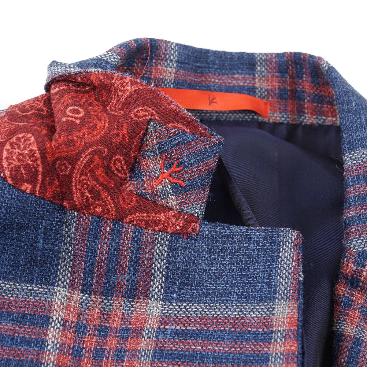 Isaia Woven Woll-Seide-Leinen Sportmantel Kleidung_Isaia